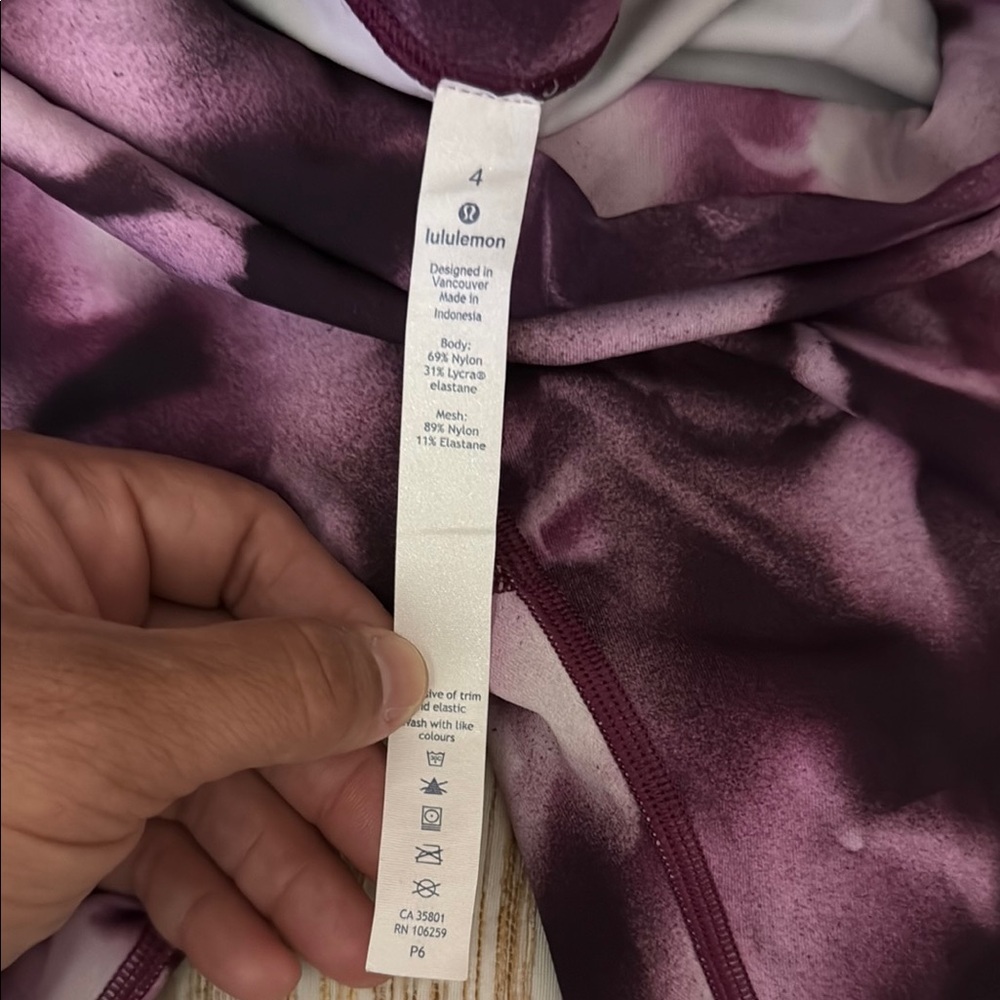 Lululemon EXCELLENT CONDITION BLUSH BLOSSOM ALPINE WHITE 25” 7/8 - Picture 9 of 9